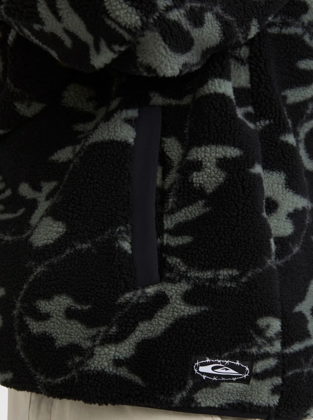 Quiksilver Sweatshirts & Hoodies|Mikey Zip Sherpa Half-Zip Fleece Black Mongrel