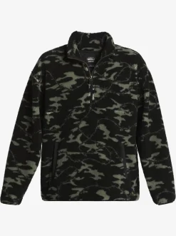 Quiksilver Sweatshirts & Hoodies|Mikey Zip Sherpa Half-Zip Fleece Black Mongrel