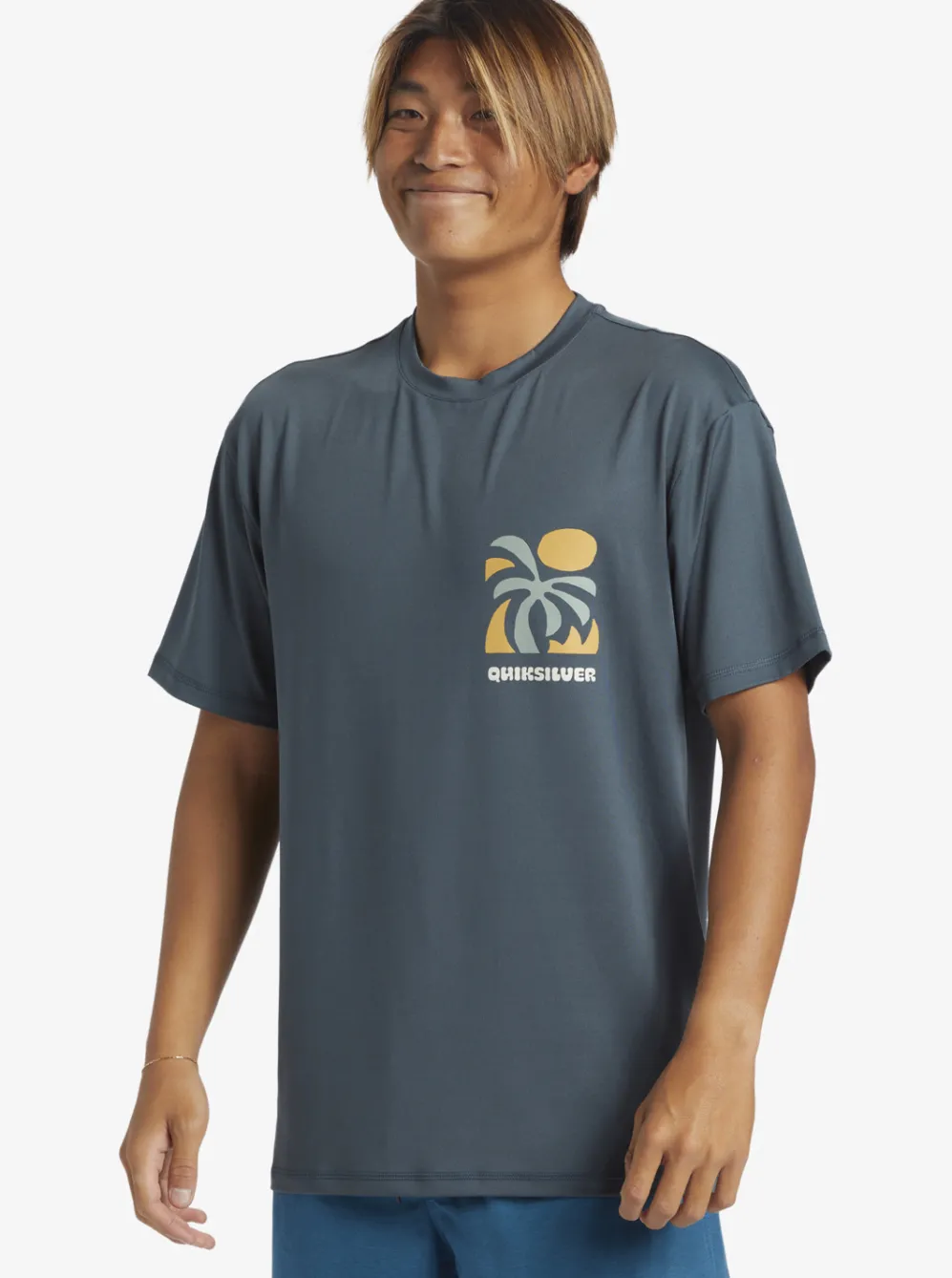 Quiksilver Rashguards|Mix Session Upf 50 Short Sleeve Surf Tee Dark Slate
