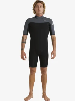 Quiksilver Wetsuits|2/2Mm Everyday Sessions Short Sleeve Back Zip Springsuit Black/Gun Metal
