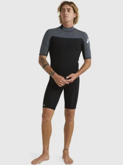 Quiksilver Wetsuits|2/2Mm Everyday Sessions Short Sleeve Back Zip Springsuit Black/Gun Metal
