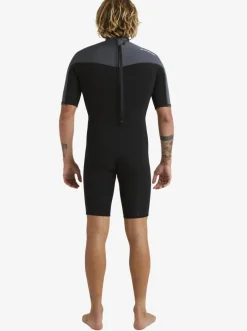 Quiksilver Wetsuits|2/2Mm Everyday Sessions Short Sleeve Back Zip Springsuit Black/Gun Metal