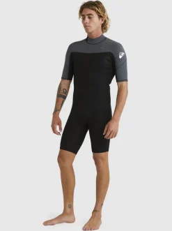 Quiksilver Wetsuits|2/2Mm Everyday Sessions Short Sleeve Back Zip Springsuit Black/Gun Metal