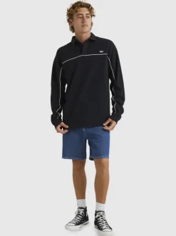 Quiksilver Shirts & Polos|Modular Rugby Polo Knit Black