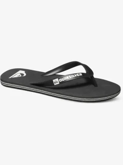 Quiksilver Sandals|Molokai Flip-Flops Black/Black/White