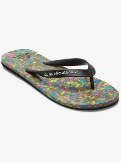 Quiksilver Sandals|Molokai Recycled Flip-Flops Black/Blue/Black