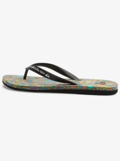 Quiksilver Sandals|Molokai Recycled Flip-Flops Black/Blue/Black