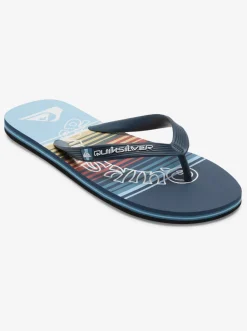 Quiksilver Sandals|Molokai Word Flip-Flops Blue 4