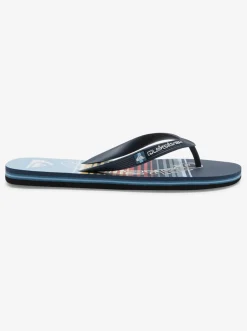 Quiksilver Sandals|Molokai Word Flip-Flops Blue 4