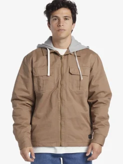 Quiksilver Jackets|New Aitor Hooded Jacket Fossil