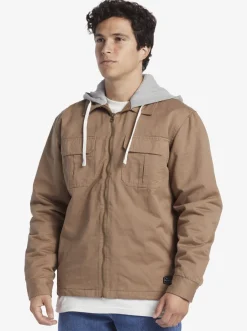 Quiksilver Jackets|New Aitor Hooded Jacket Fossil