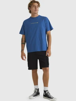 Quiksilver Tees|New Instinct Short Sleeve Stn T-Shirt Dark Blue