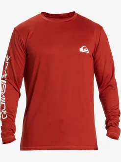 Quiksilver Rashguards|Omni Session Long Sleeve Upf 50 Surf T-Shirt Red Ochre