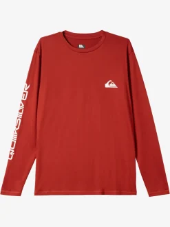 Quiksilver Rashguards|Omni Session Long Sleeve Upf 50 Surf T-Shirt Red Ochre