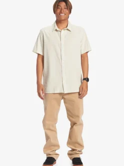 Quiksilver Shirts & Polos|Pacific Stripe Short Sleeve Woven Shirt Birch Pacific Stripe