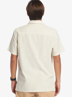 Quiksilver Shirts & Polos|Pacific Stripe Short Sleeve Woven Shirt Birch Pacific Stripe