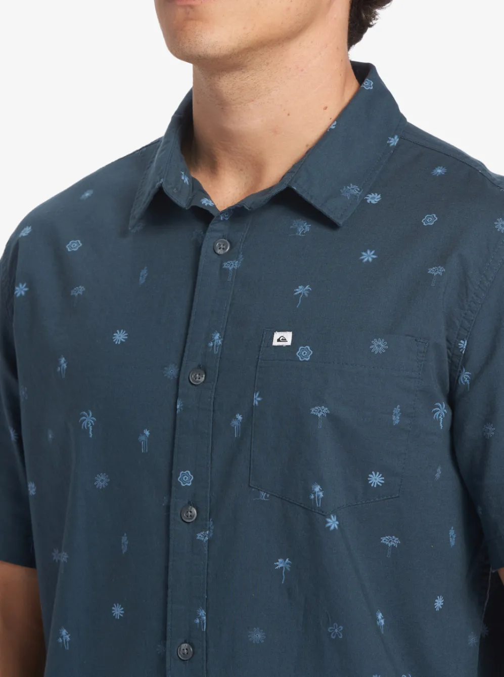 Quiksilver Shirts & Polos|Pacific Stripe Short Sleeve Woven Shirt Berring Sea Pacific Stripes