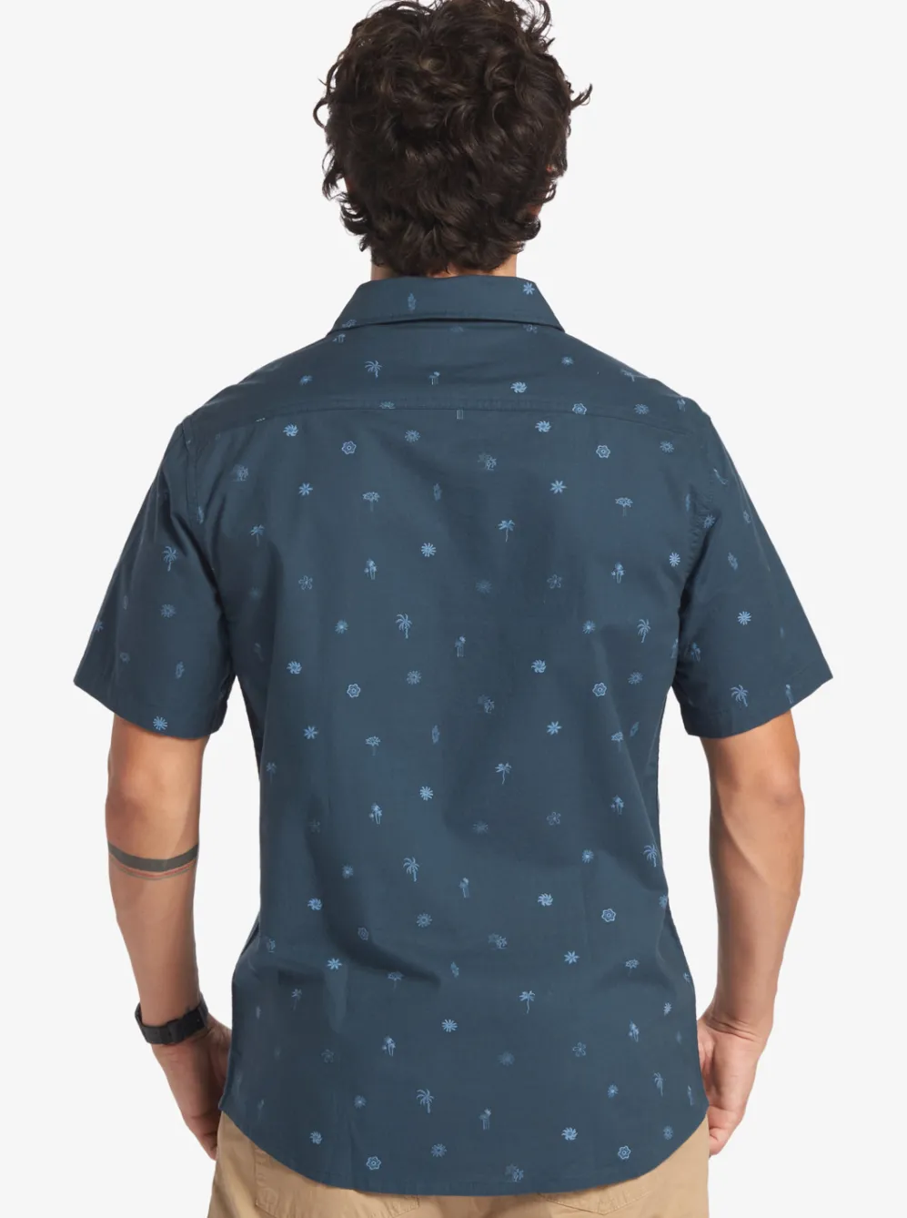 Quiksilver Shirts & Polos|Pacific Stripe Short Sleeve Woven Shirt Berring Sea Pacific Stripes
