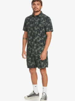 Quiksilver Shirts & Polos|Painted Palm Short Sleeve Shirt Laurel Wreath Painted Palms