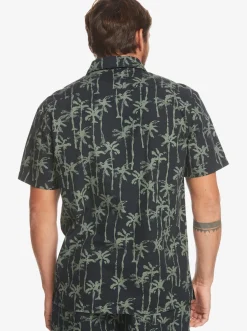 Quiksilver Shirts & Polos|Painted Palm Short Sleeve Shirt Laurel Wreath Painted Palms