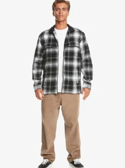 Quiksilver Shirts & Polos|Quarrywood Flannel Long Sleeve Overshirt Black Quarrywood