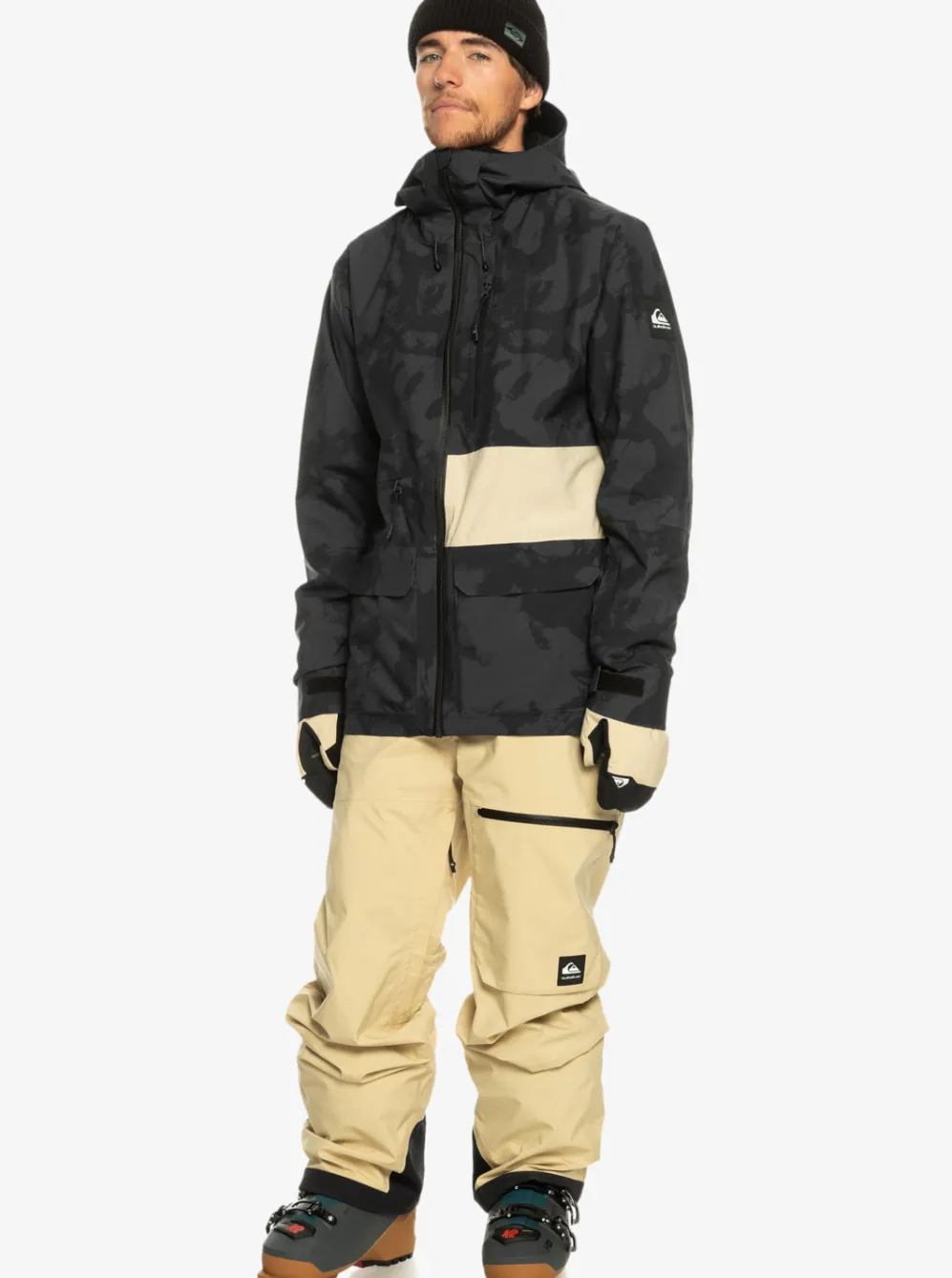 Quiksilver Snow Jackets|Sammy Carlson Stretch Quest Technical Snow Jacket Tie Dye True Black