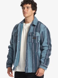 Quiksilver Shirts & Polos|Sherpa Fleece Overshirt Aegean Blue Sherpa Shirt
