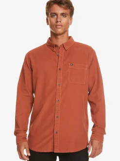 Quiksilver Shirts & Polos|Smoke Trail Long Sleeve Shirt Baked Clay
