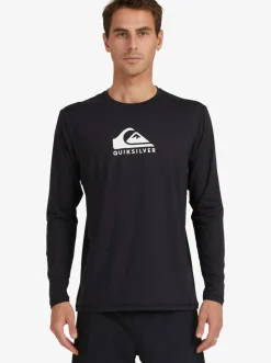 Quiksilver Rashguards|Solid Streak Long Sleeve Upf 50 Surf T-Shirt Black
