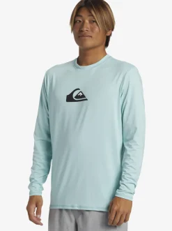 Quiksilver Rashguards|Solid Streak Long Sleeve Upf 50 Surf Tee Pastel Turquoise