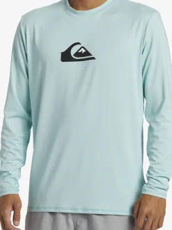 Quiksilver Rashguards|Solid Streak Long Sleeve Upf 50 Surf Tee Pastel Turquoise