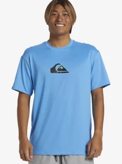 Quiksilver Rashguards|Solid Streak Short Sleeve Upf 50 Surf Tee Azure Blue