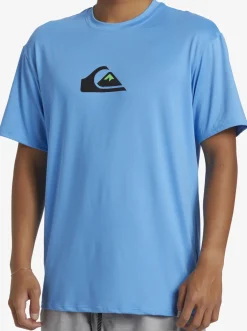 Quiksilver Rashguards|Solid Streak Short Sleeve Upf 50 Surf Tee Azure Blue