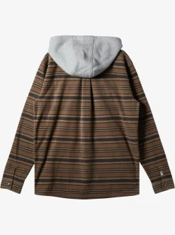 Quiksilver Sweatshirts & Hoodies|Super Swell Zip-Up Hoodie Major Brown Super Swell Plaid