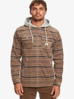Quiksilver Sweatshirts & Hoodies|Super Swell Zip-Up Hoodie Major Brown Super Swell Plaid