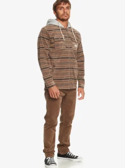 Quiksilver Sweatshirts & Hoodies|Super Swell Zip-Up Hoodie Major Brown Super Swell Plaid