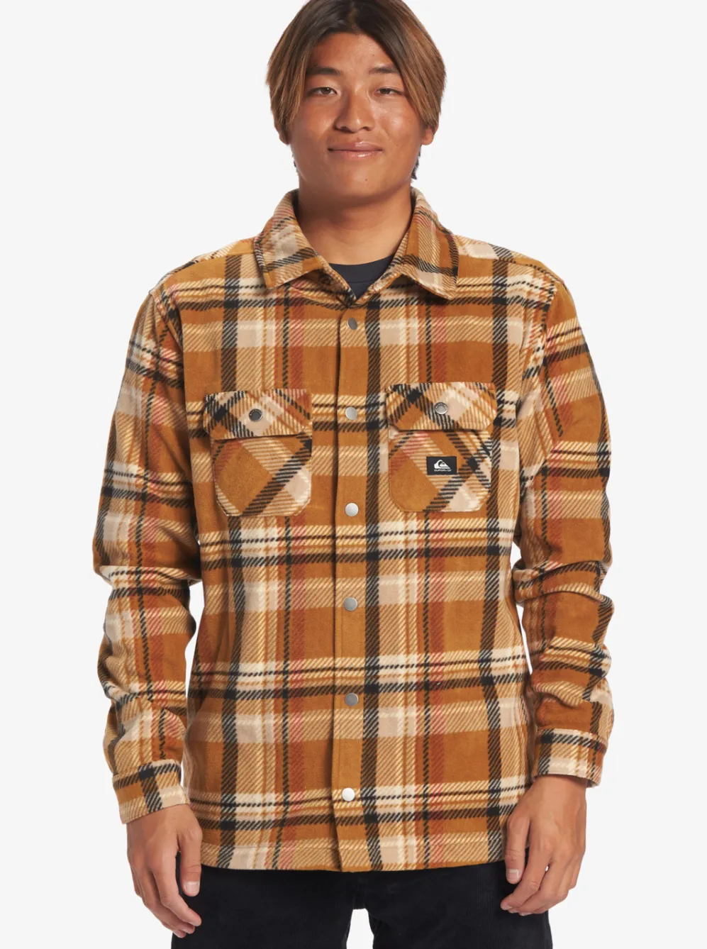 Quiksilver Shirts & Polos|Surf Days Long Sleeve Fleece Shirt Bone Brown Surf Days