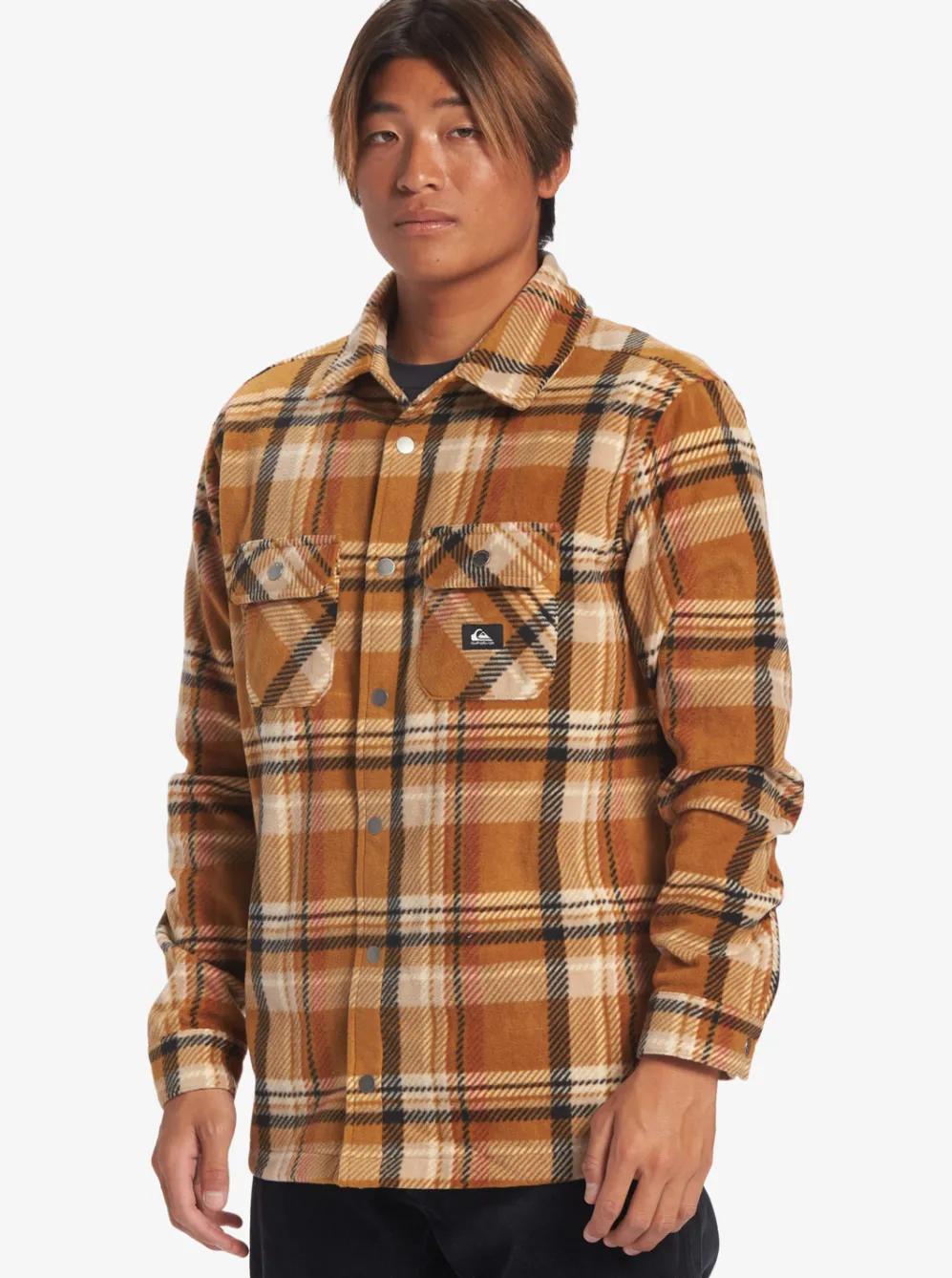 Quiksilver Shirts & Polos|Surf Days Long Sleeve Fleece Shirt Bone Brown Surf Days