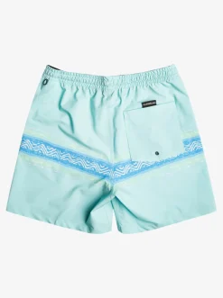 Quiksilver Elastic Waist|Surfsilk Mesa Stripe 17" Volleys Pastel Turquoise