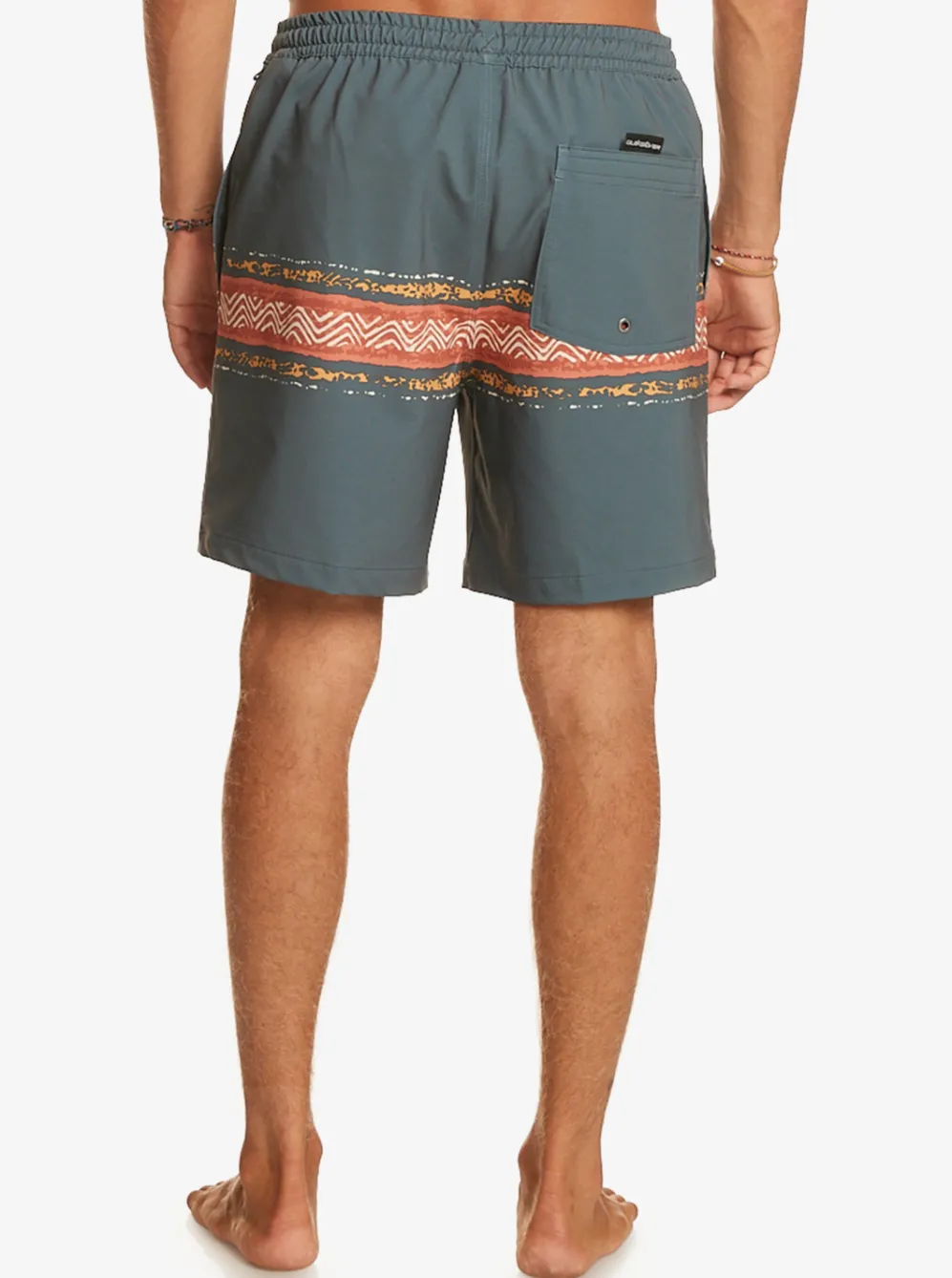 Quiksilver Elastic Waist|Surfsilk Mesa Stripe 17" Volleys Dark Slate