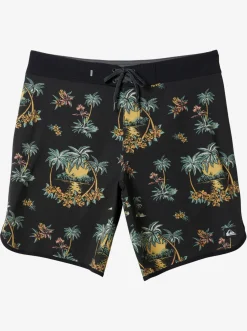 Quiksilver Boardshorts|Surfsilk Scallop 19" Boardshorts Black Palm Spritz