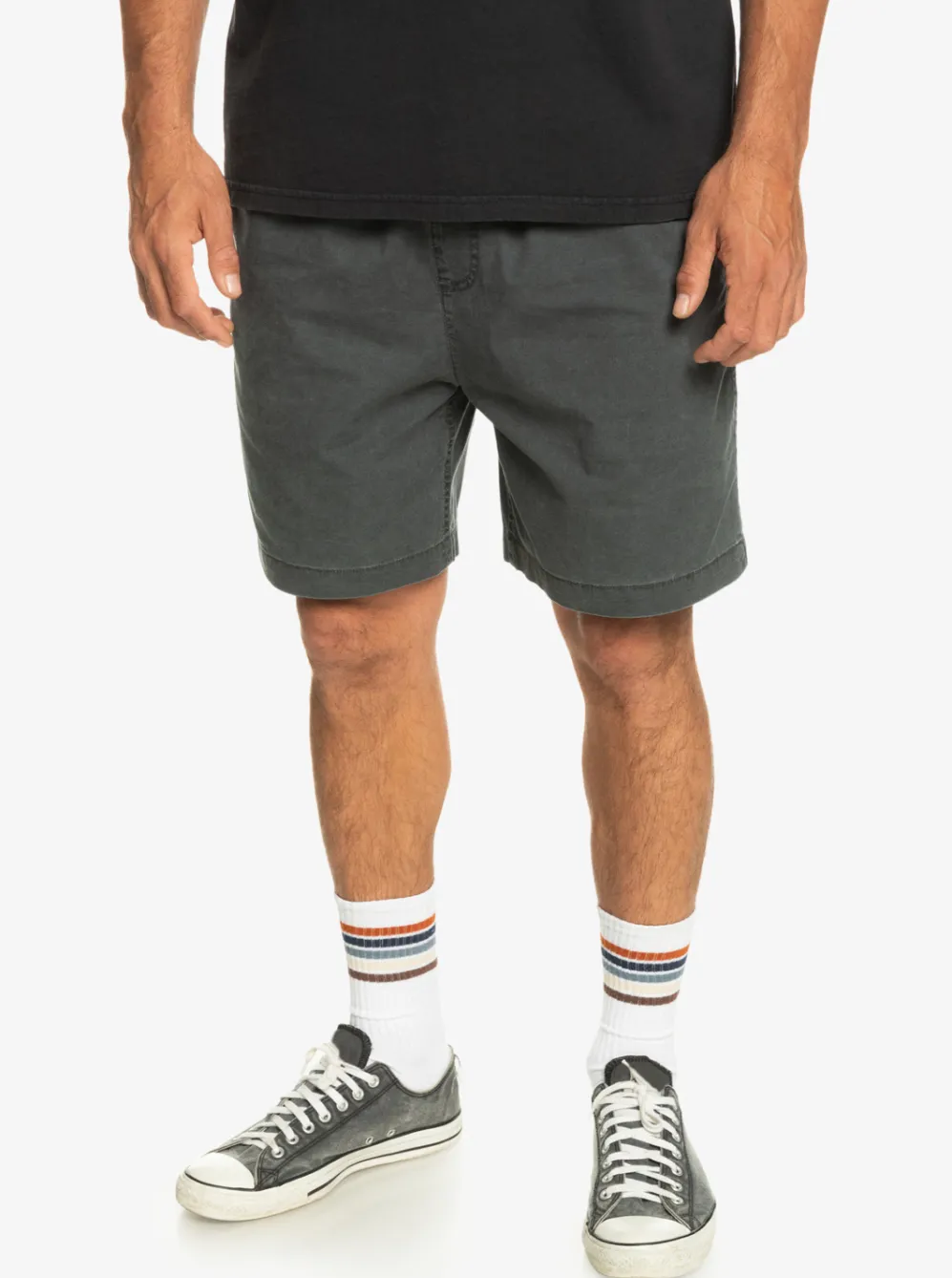 Quiksilver Shorts & Amphibians|Taxer Elastic Waist Shorts Black