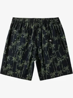 Quiksilver Shorts & Amphibians|Taxer Print Elastic Waist Shorts Laurel Wreath Painted Palms
