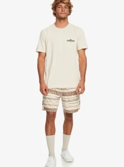 Quiksilver Shorts & Amphibians|Taxer Print Elastic Waist Shorts Birch Playa Mesa