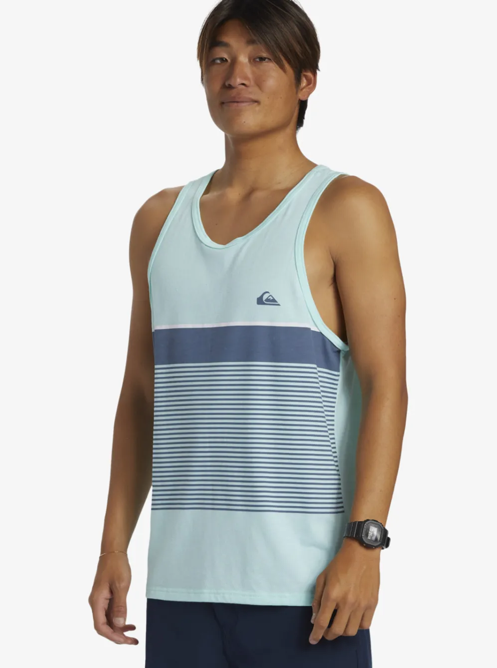 Quiksilver Tees|Tijuana Stripe Tank Top Beach Glass Heather