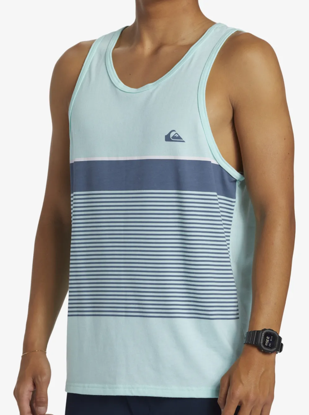 Quiksilver Tees|Tijuana Stripe Tank Top Beach Glass Heather