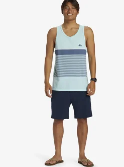 Quiksilver Tees|Tijuana Stripe Tank Top Beach Glass Heather