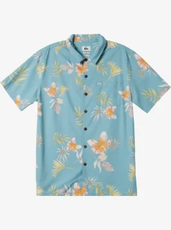Quiksilver Shirts & Polos|Tropical Floral Short Sleeve Woven Shirt Reef Waters Tropical Floral Ss