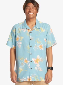 Quiksilver Shirts & Polos|Tropical Floral Short Sleeve Woven Shirt Reef Waters Tropical Floral Ss