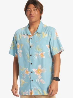 Quiksilver Shirts & Polos|Tropical Floral Short Sleeve Woven Shirt Reef Waters Tropical Floral Ss